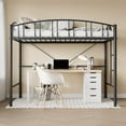 thumbnail image 3 of Loft Bed with Ladder and Arched Guardrail - Enhanced Safety with 15-Inch Guardrail and Anti-Tip Brackets, Heavy-Duty Steel Slats Support Up to 350 Lbs, Durable and Safe and Adults, 3 of 7