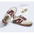 thumbnail image 5 of LUCKY STEP Womens Classic Retro Gum Sole Fashion Sneakers Anti Slip Casual Shoes,Beige&Red, 5 of 11
