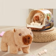Misright Electric Pet Capybara Walking Plush Dolls Toy for Children with Realistic Sound