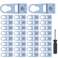 thumbnail image 1 of 30 juegos de colgadores de cuadros con anilla en D para marco de metal con tornillos y destornilladores: para canales de marco de tipo abierto no dañarán los marcos de fotos, 1 of 5