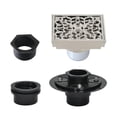 thumbnail image 5 of Kingston Brass BSFK9771PN Watercourse 4-Inch Brass Square Grid Shower Drain with Hair Strainer and Base Flange in Polished Nickel, 5 of 5