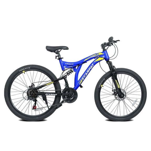Raistyw 26inch Mountain Bike for Men and Women, 21 Speed Aluminum Frame Disc Brake Bicycle, Front Suspension, Blue