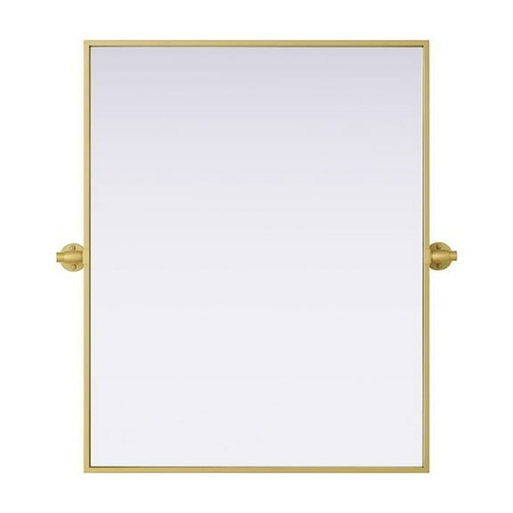 Elegant Kitchen and Bath Amoura 24X30 Pivot Mirror In Brass