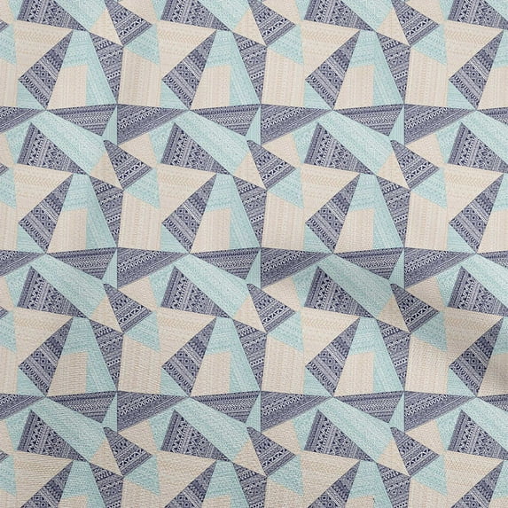 oneOone Cotton Poplin Blue Fabric Tribal Craft Projects Decor Fabric Printed By The Yard 56 Inch Wide