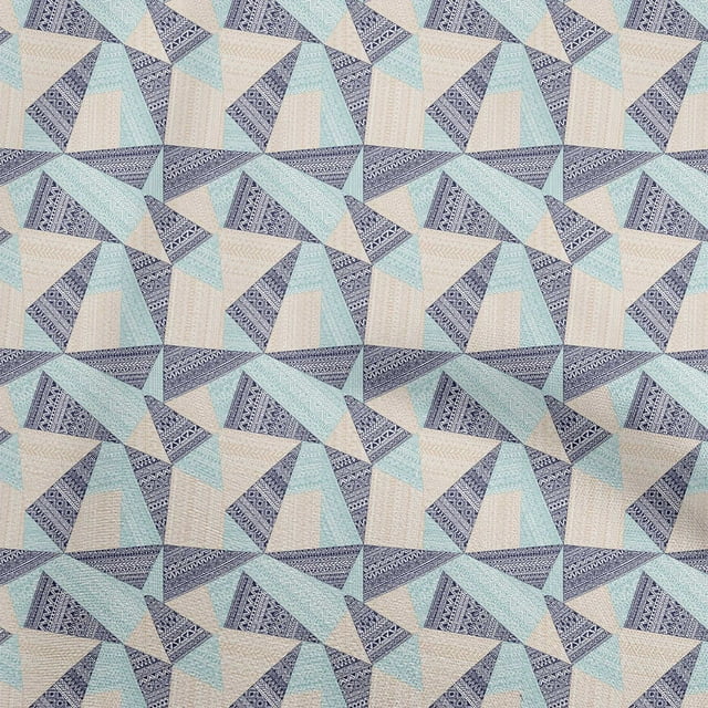 oneOone Polyester Spandex Blue Fabric Tribal Craft Projects Decor Fabric Printed By The Yard 56 Inch Wide
