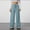 Sky Blue(New), variant on PNTUTB Women's Casual Solid Color Lightweight Drapey Elastic Waist Drawstring Relaxed Comfortable Wide Leg Pants