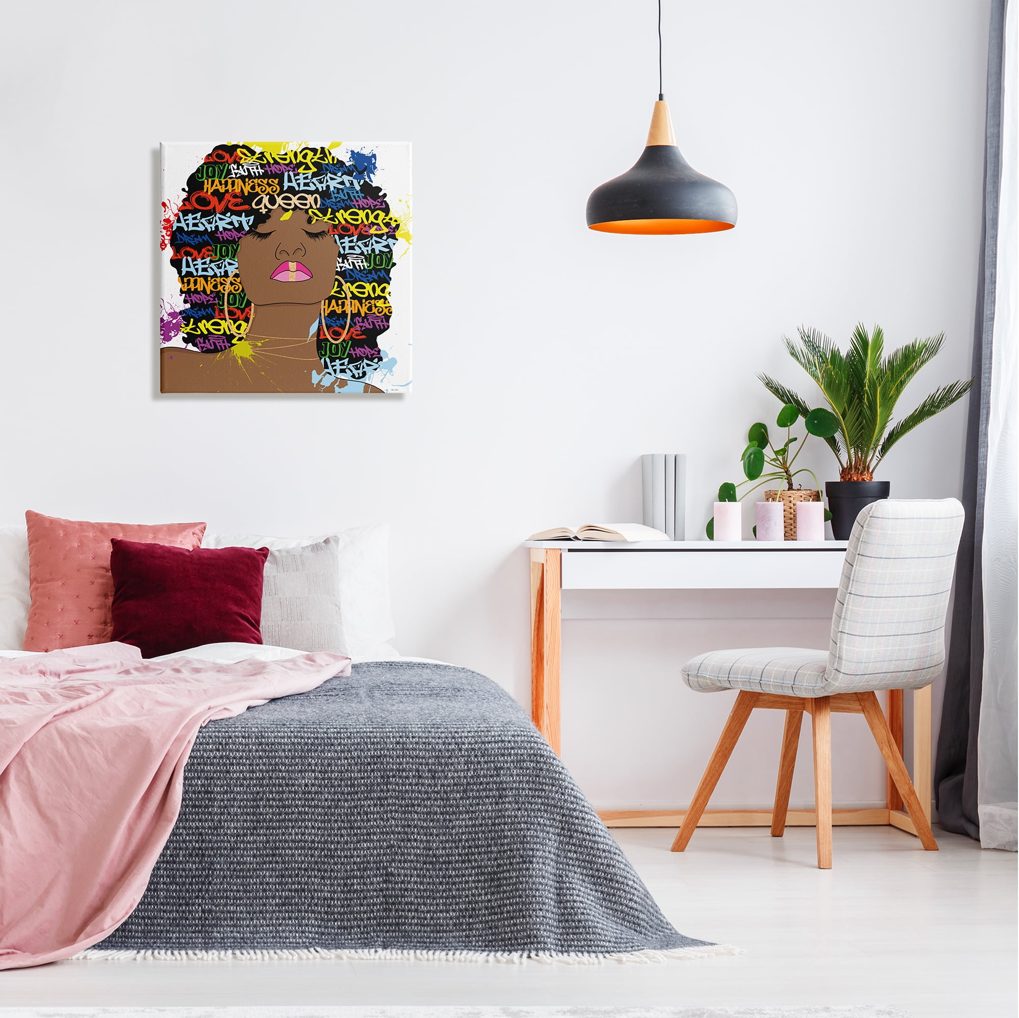 Stupell Industries Modern Motivational Girl Typography Painting Gallery Wrapped Canvas Art Print Wall Art, 24 x 24