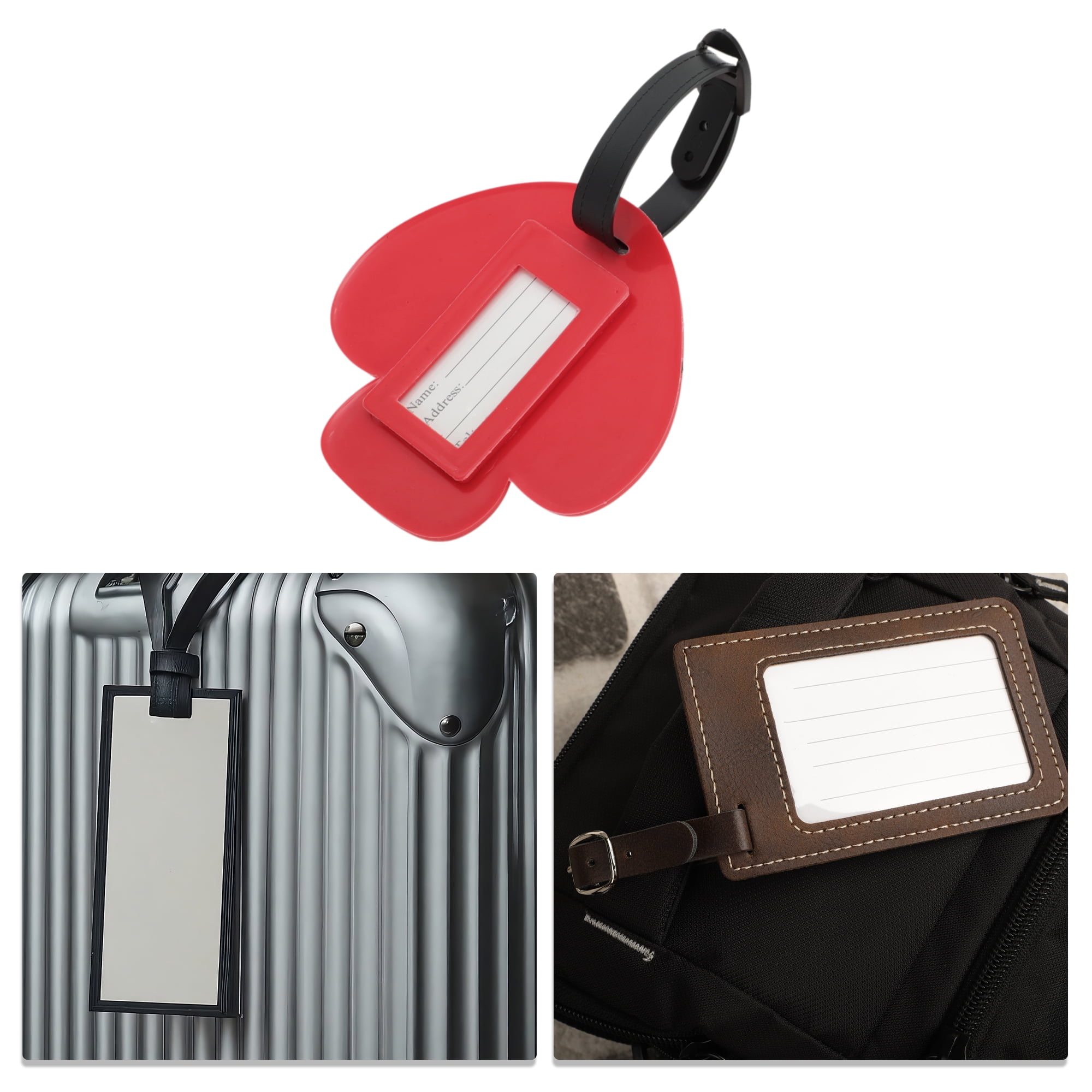 Unique Bargains 1 Pc Mushroom Luggage Tag for Travelling Red