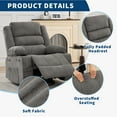 thumbnail image 6 of COZONY Oversized Swivel Rocking Recliner Chair,360° Glider with Cup Holder,Comfy Upholstered Single Sofa for Nursery & Living Room,Linen Fabric Grey, 6 of 13