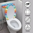 thumbnail image 3 of Renewold 2pcs Anti-Slip Toilet Lid Cover Tank Lid Covers Fit Most Round Elongated Toilet Valentine's Day Decor Rainbow Stripes Hearts Bathroom Dust Cover Set, 3 of 6