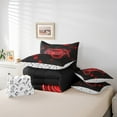 thumbnail image 4 of Gamer Twin Comforter Set With Sheets ,Gaming Bedding Set 3D Neon Gamepad Video Game 7 Piece Bed In A Bag Geometric Grid Bed Set Red Black, 4 of 6