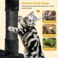 thumbnail image 4 of Senbonry 67in Heavy Duty Cat Tree for Indoor Cats Large Adult,Tall Cat Climbing Tower with Hammock,Sisal Scratching Post,Basket,Removable Perch,Condo,Black, 4 of 13