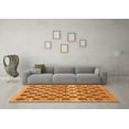 thumbnail image 3 of Ahgly Company Indoor Square Checkered Orange Modern Area Rugs, 8' Square, 3 of 4