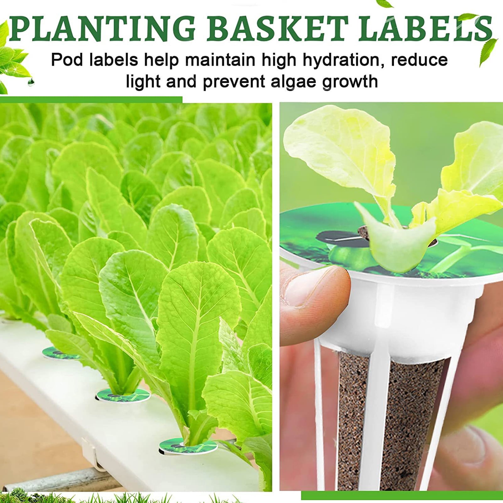 Huanledash 120Pcs Hydroponic Growing Kit for Aerogarden Hydroponics Garden Accessories Include Replacement Grow Baskets Plant Sponges Labels Stickers