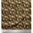 thumbnail image 1 of Soimoi Green Cotton Voile Fabric Floral & Paisley Printed Craft Fabric by the Yard 42 Inch Wide, 1 of 3