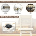 thumbnail image 4 of Gymax 4PCS 24'' Counter Height Stool Swivel Bar Stool Rubber Wood w/ Inclined Backrest, 4 of 4