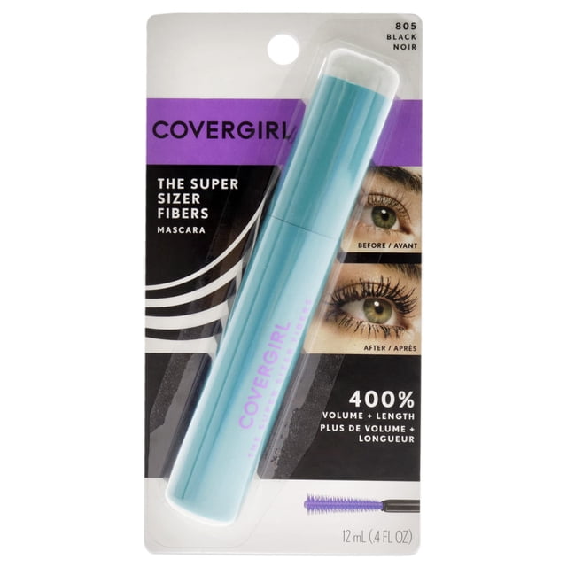 CoverGirl Máscara Máscara de pestañas The Super Sizer Fibers - 805 Black 0.4 oz Covergirl Máscara 0.4 oz