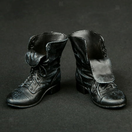 

1/6 Scale Male Leather Ankle Boots Shoes For 12 Male DID Figure Black