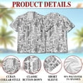 thumbnail image 3 of City Buildings Hawaiian Shirt for Men, Button Down Summer Beach Short Sleeve, Vintage Style, S-5XL, 3 of 4