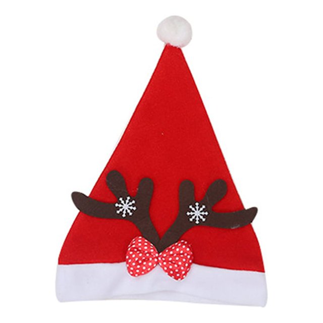 Kearding Sombreros navideños Transpirable Niños Disfraz de niños Gorros de Papá Noel Sombreros de felpa cálidos Sombreros Festival Bow-knot Kits de decoración para fiestas Tipo 3