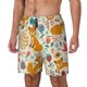 thumbnail image 1 of Balery Whimsical Fox Floral Garden Bañador para hombre, shorts de playa de secado rápido con entrepierna y forro de compresión-XX-Large, 1 of 6