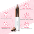 thumbnail image 2 of iMusthav Portable Eyebrow Hair Remover Trimmer: Painless Electric Razor for Eyebrows, Nose, and Ear Hair. 18K Gold-Plated with 360° LED Light., 2 of 6