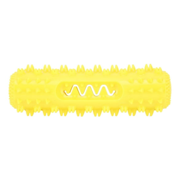 Dog Toothbrush Pet Vocal Serrated Molar Stick Dog Teeth Cleaner Chew Bite Stick Pet Toy Dental Care Bones[yellow]