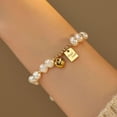 thumbnail image 2 of Heart Pearl Bracelet for Women - INS Niche Luxury 2024 New Irregular Design Elegant Heart Jewelry, 2 of 5