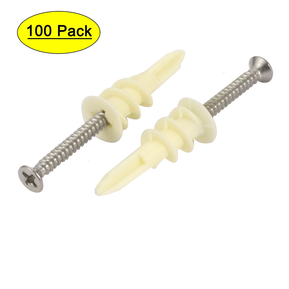 100pc Metal Drywall Anchors Assortment Self Drilling Anchors with Screw Kit 
