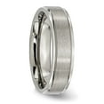 thumbnail image 5 of Auriga Fine Jewelry Titanium Brushed Center 6 mm Ridged Edge Band for Women Size 14.5, 5 of 6