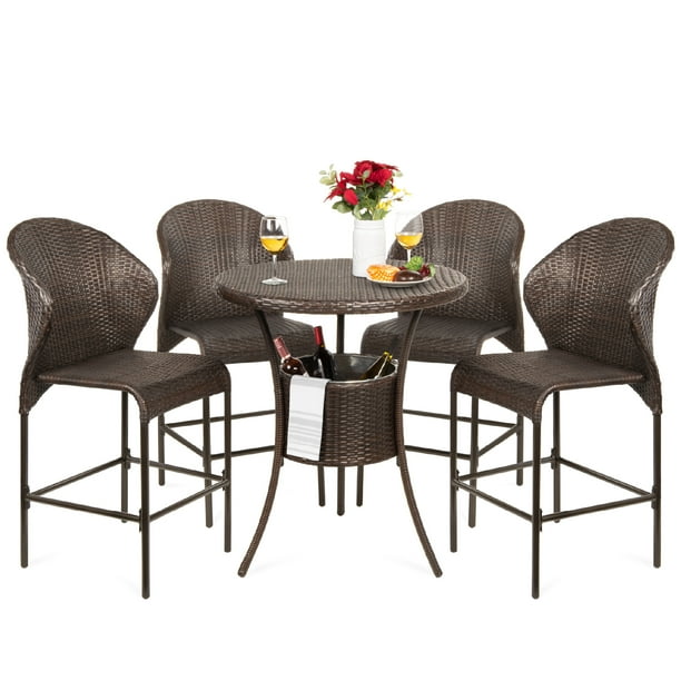 Best Choice Products 5 Piece Outdoor Patio Furniture Wicker Bistro Bar Table Set W Ice Bucket Com - Tall Bistro Patio Furniture Best Choice Products 5 Piece Outdoor Patio Furniture Wicker Bistro Bar Table Set W Ice Bucket Com - Tall Bistro Patio Furniture