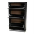 thumbnail image 2 of Bowery Hill Contemporary Wood 3 Pull-out Shelf Shoe Cabinet in Dark Gray, 2 of 10
