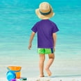 thumbnail image 4 of FORMRS Boys Rash Guard Short Sleeves Swim Shirt Quick Dry UPF 50+ Sun Protection, Sizes 3-12T, Purple Digital Art, 4 of 6