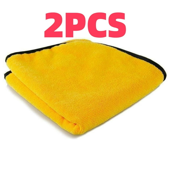 2PCS Microfiber Cleaning Towel 17.7x15 Inch Absorbent Car Drying & Polishing Cloth Lint-Free Scratch- for Auto Interior & Surfaces