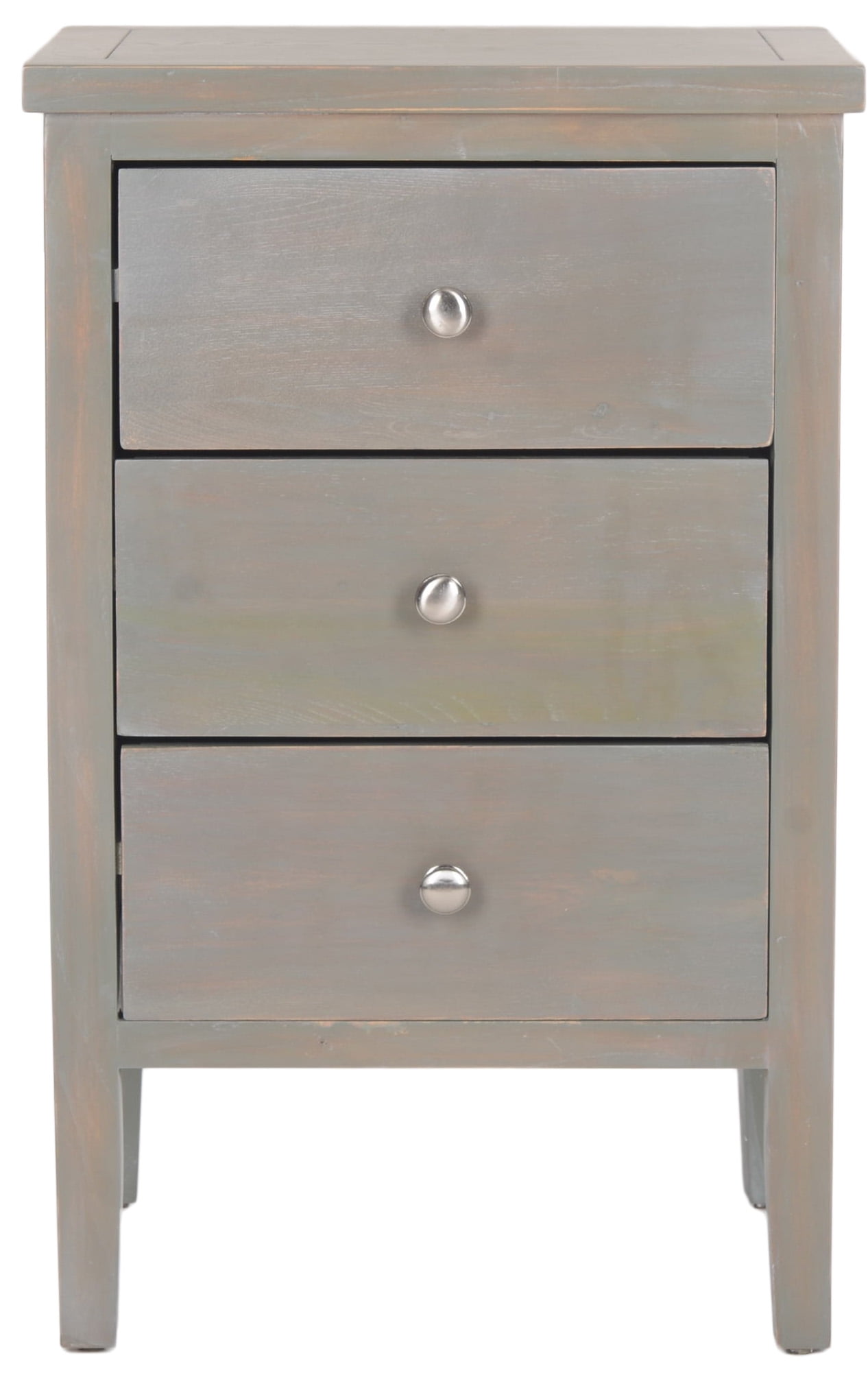 SAFAVIEH Deniz Classic End Table with 3 Storage Drawers, French Grey