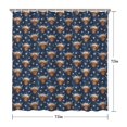 thumbnail image 5 of Navy Highland Cow Flower Pattern Shower Curtain 72"x72" ,Bathroom Decorative Shower Curtains Set with 12 Hooks,Modern Waterproof Washable Shower Curtain, 5 of 6