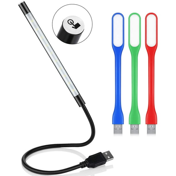 2 Pieces USB LED Light USB Light for Laptop Keyboard Light Gooseneck Light  Computer Light Flexible Stick Dimmable LED Lamp Touch Switch for Reading
