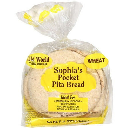Sophia's: Wheat Pocket Pita Bread, 8 oz