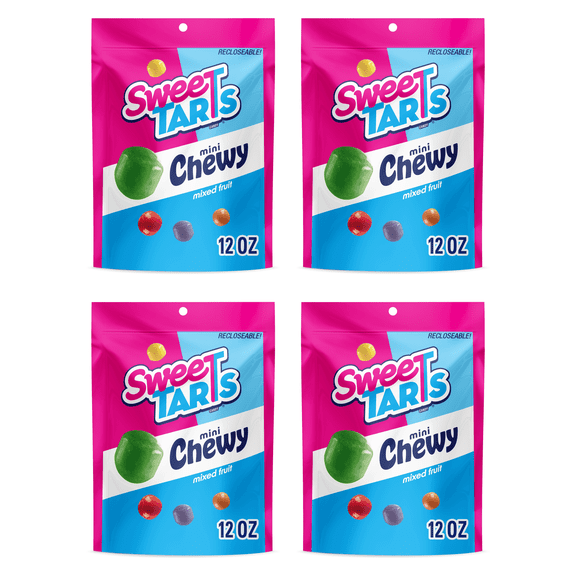 SweeTARTS Mini Chewy, Candy, Mixed Fruit, 12 oz pack of 4