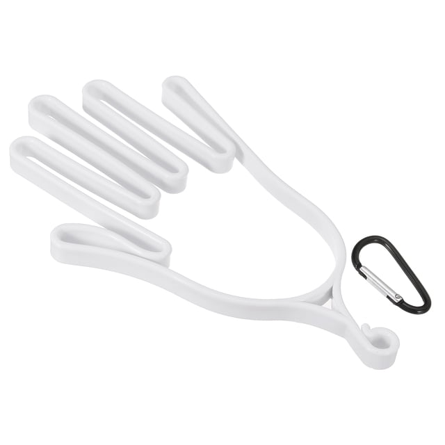 Uxcell Golf Gloves Stretcher, Plastic Keeper Support Rack Holder Dryer Hanger Frame with Hanging Hooks White