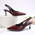 thumbnail image 6 of Xfvqtps Womens Slingback Heeled Sandals Pointed Toe Kitten Heels Comfortable Dressy Casual Pumps Shoes, 6 of 9
