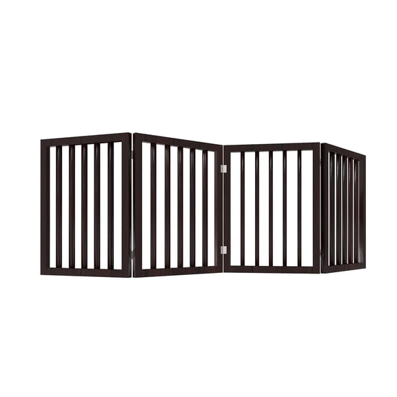 Pet Gate - 4-Panel Indoor Foldable Dog Fence for Stairs, Hallways, or Doorways - 73x24-Inch Freestanding Dog Gates
