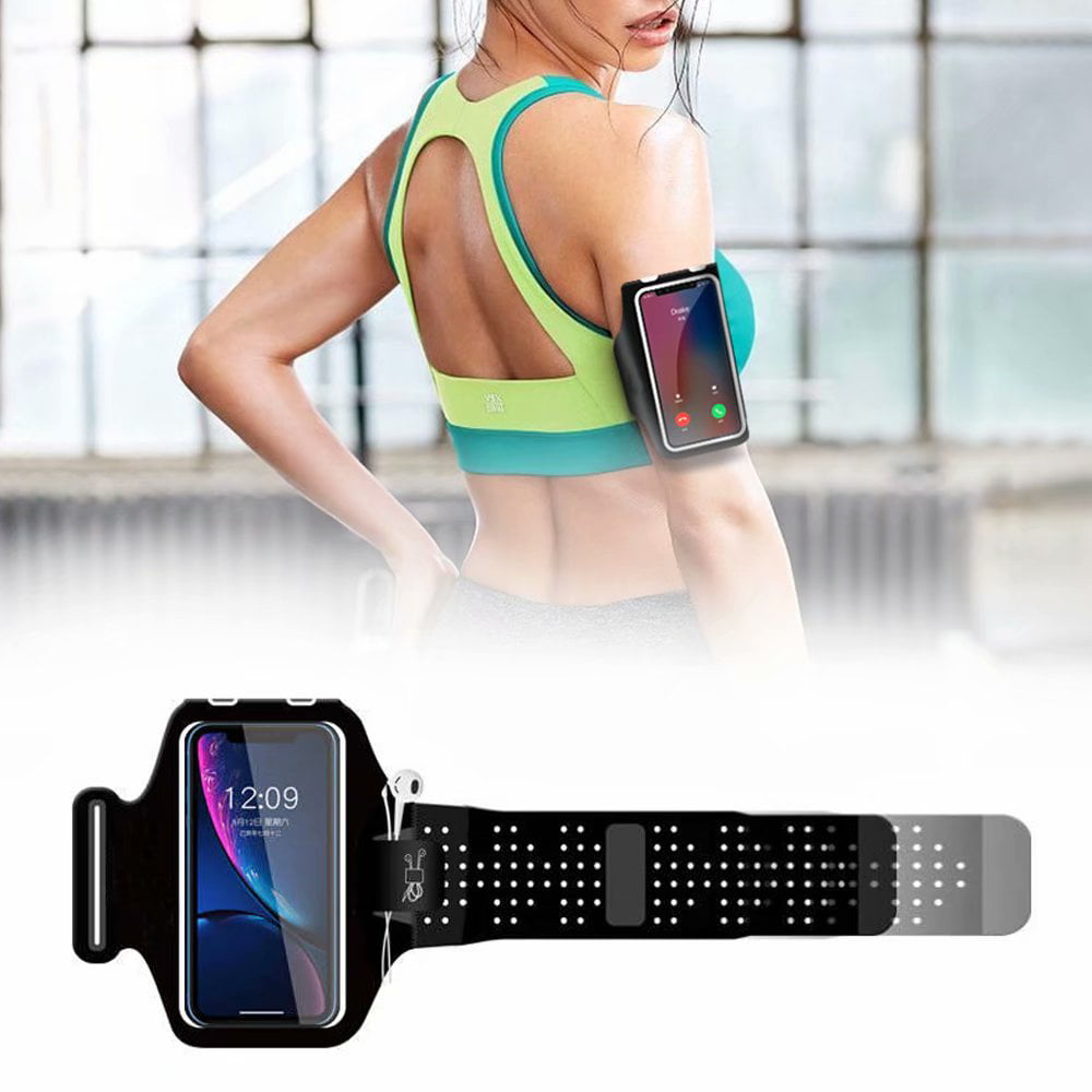 Samsung S20 S21 S9 S10 A51 Up to 6.9 Key Card Pocket Sports Phone Holder Arm Band For Exercise Workouts Cell Phone Armband Water Resistant Running Armband for iPhone 12 11 Pro Max X XS XR 8 7 Plus 