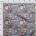thumbnail image 2 of oneOone Cotton Poplin Twill Grayish Blue Fabric Santa|Gift Box & Tree Christmas Dress Material Fabric Print Fabric By The Yard 56 Inch Wide, 2 of 4