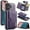 Purple, variant on ELEHOLD Case for iPhone 16 Plus, Magnetic 2 in 1 Detachable Leather Wallet Case with Card Holder & Stand,Black