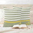 thumbnail image 3 of Anchor Sage Green Outdoor Waterproof Pillow Covers, Yellow Nautical White Geometric Stripe Decorative Square Throw Pillowcase Sofa Cushion Sham for Patio/Couch/Chair, 16"x16" 2 Pack, 3 of 8