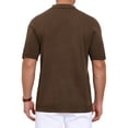 thumbnail image 3 of INSPIRE CHIC Men's Houndstooth Polo Shirts Summer Short Sleeve Casual Knit Shirt M Brick Red, 3 of 5
