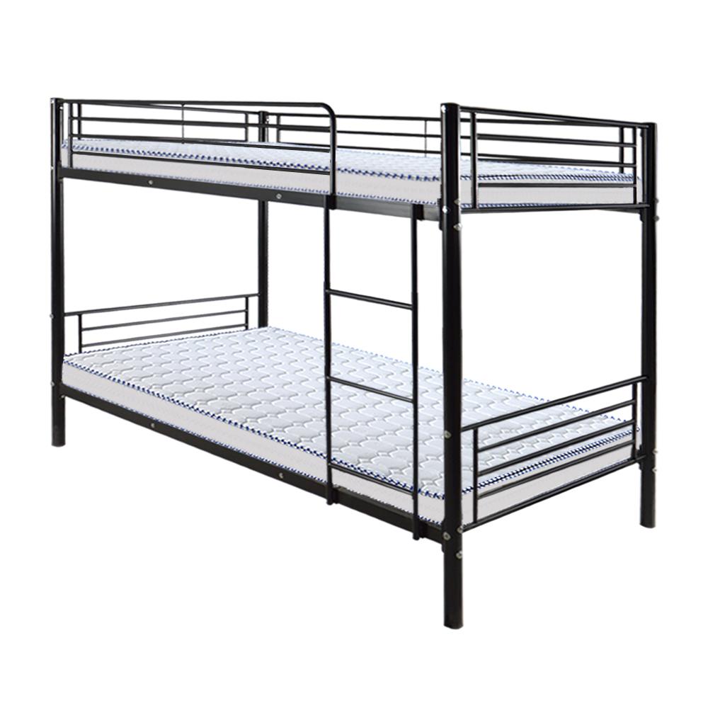 OTVIAP Iron Bed Bunk Bed with Ladder for Kids Twin Size Black Walmart