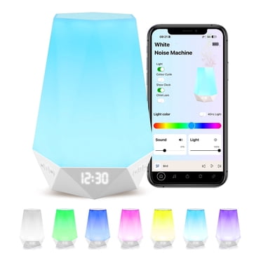 All-in-one Sleep Sound Machine, Rest Night Light, Bluetooth Speaker, Timer Alarm Clock, White Noise Soother for Kids Adults