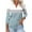 Bleu Clair, variante sur Soki Hauts Rayés pour Femmes T-shirt à Col en V avec Revers Manches 3/4 Décontracté